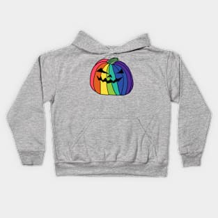 Big Rainbow Halloween Horror Pumpkin Kids Hoodie